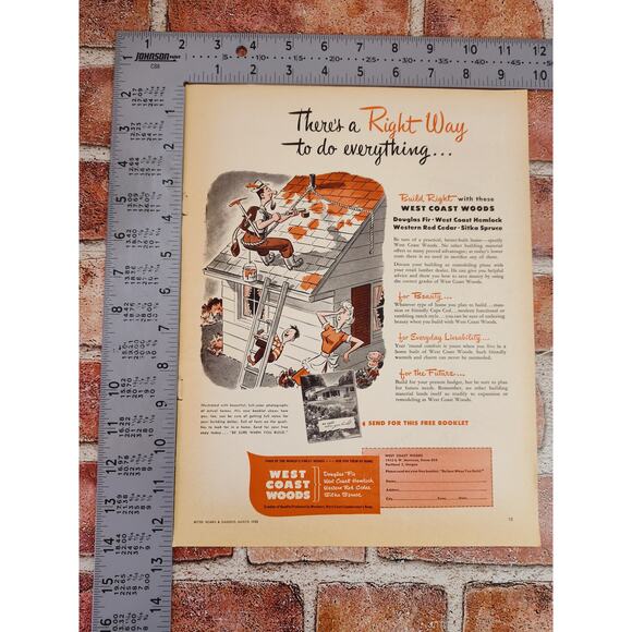 1950 West Coast Woods "There's A RIGHT WAY To Do Everything..." Vtg Print Ad - Picture 4 of 7